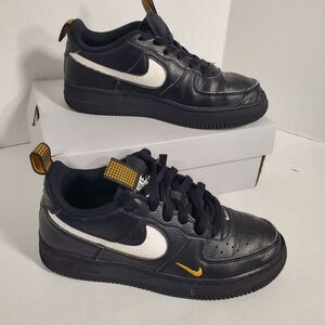 Nike Air Force 1‎ LVB GS Black/White University Gold Size 5Y HF0095 001
